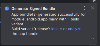 Generated .aab file