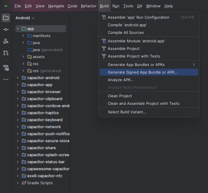 Generate Singned Bundle APK