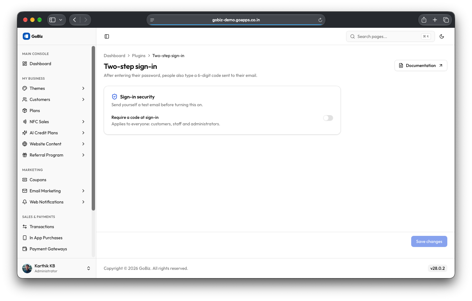 how to Enable gobiz 2fa