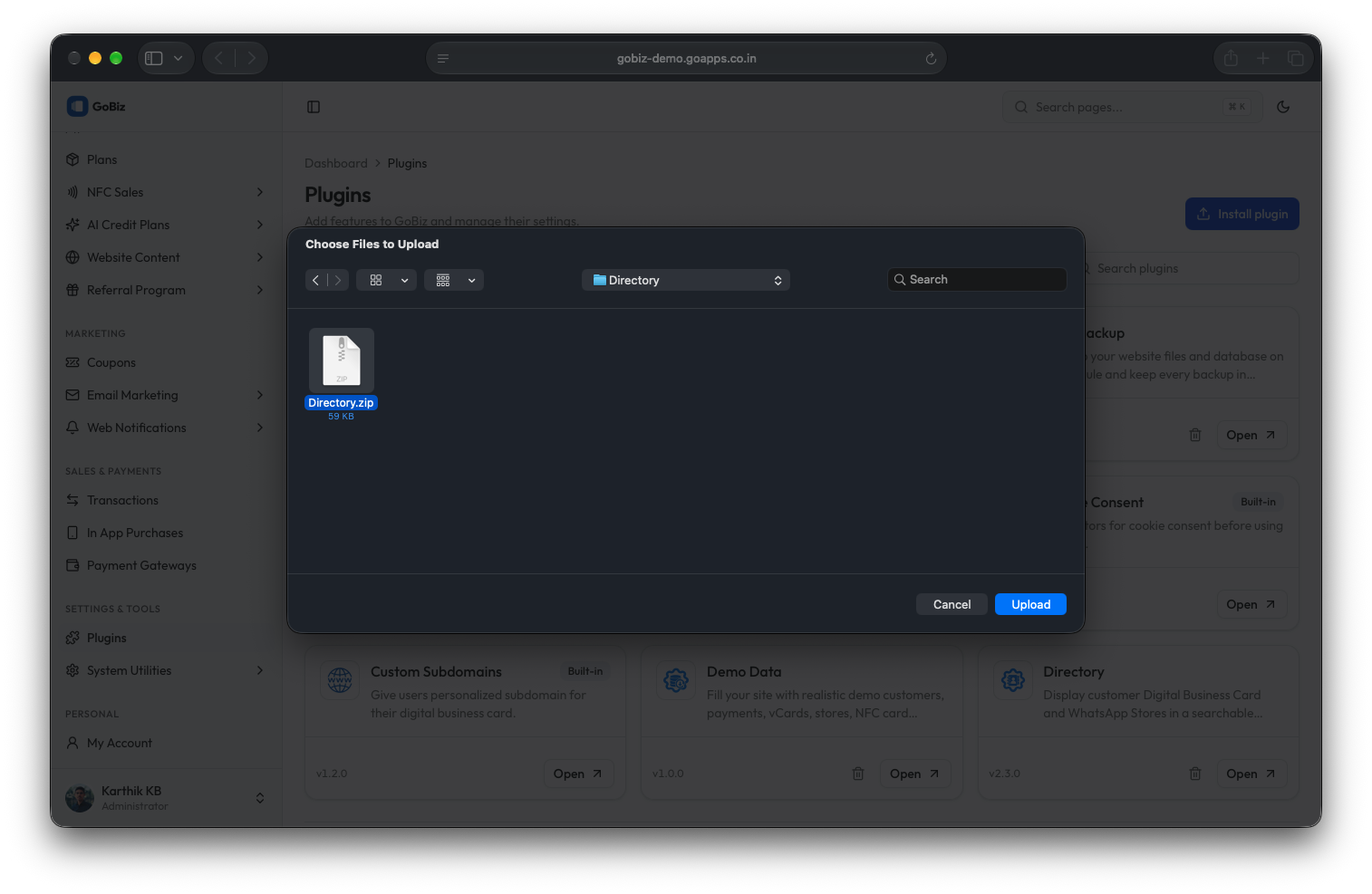 GoBiz Directory plugin file