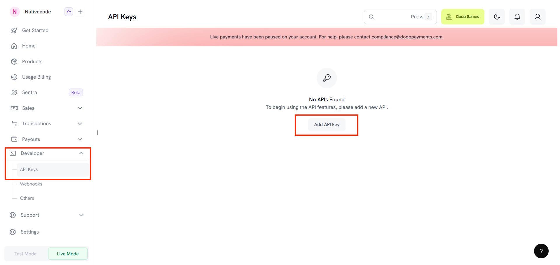Dodo Payments page