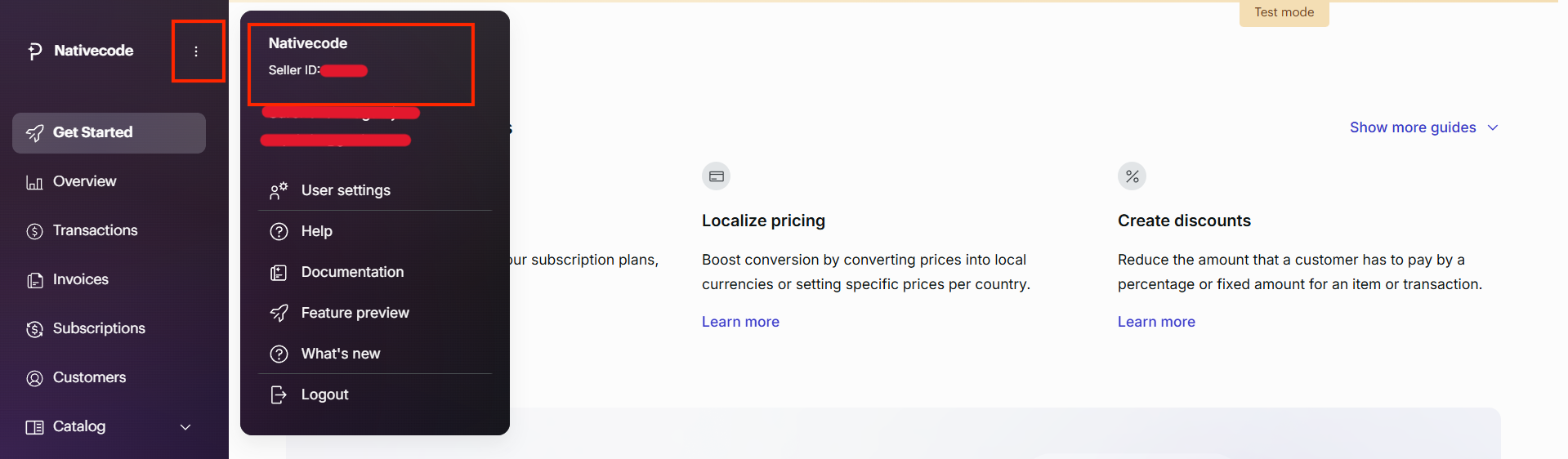 Paddle Seller Id