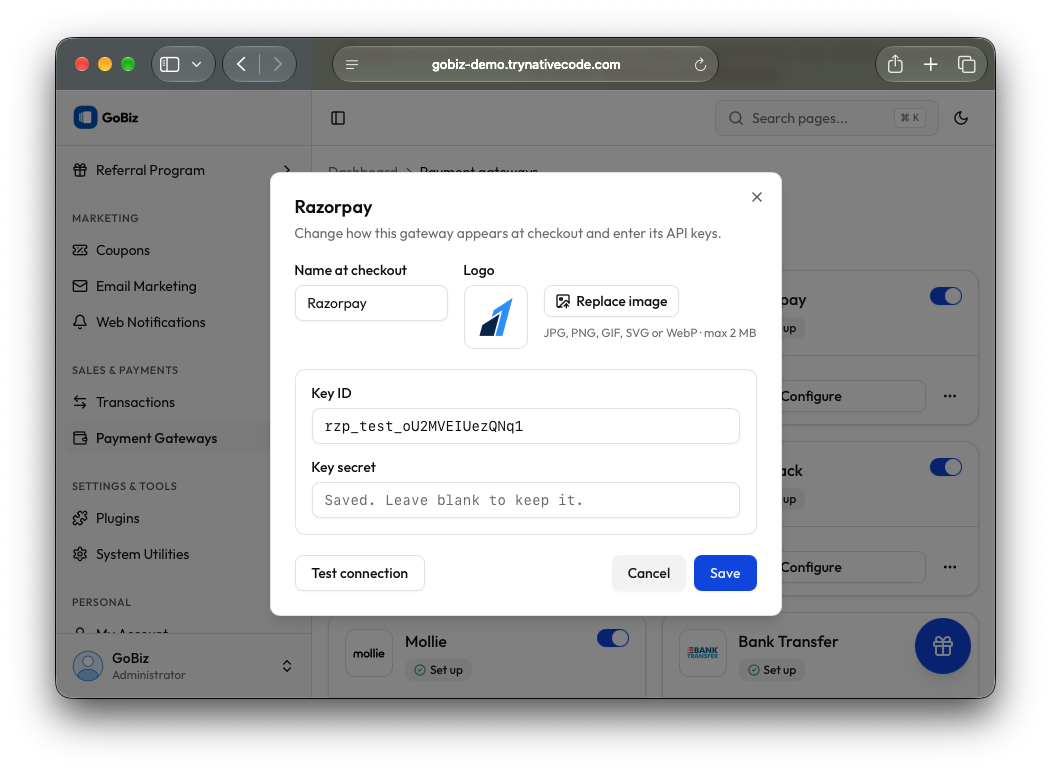 Admin Panel Setup