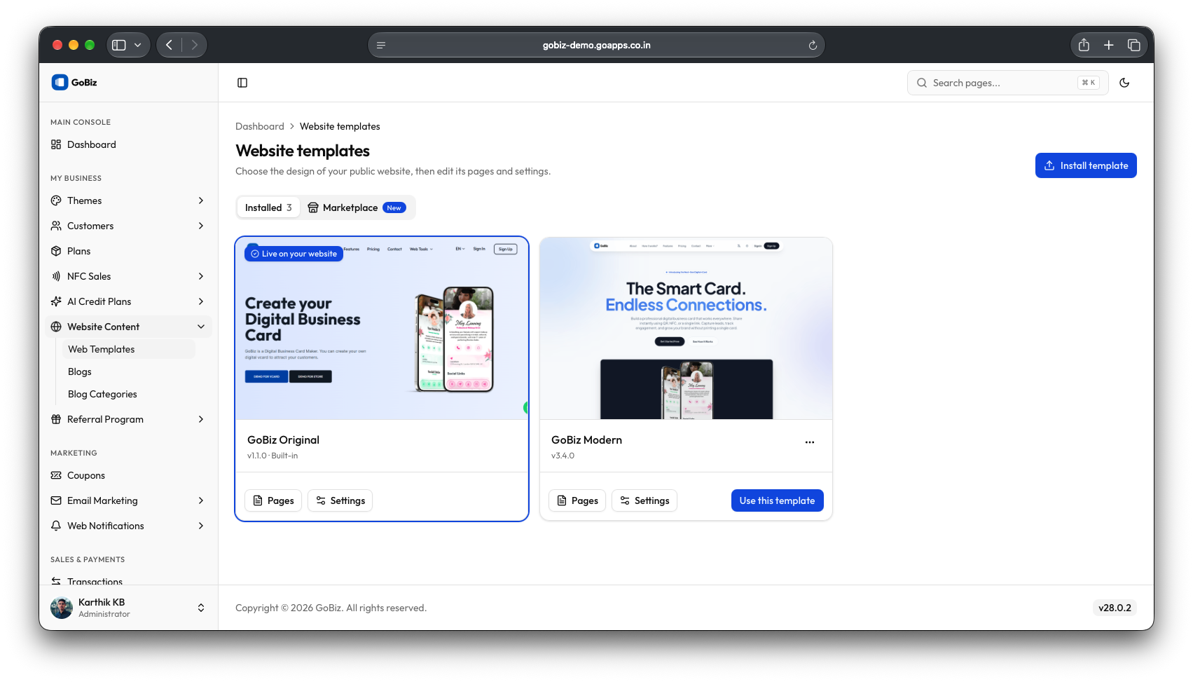 gobiz_modern_web_template_installation_4