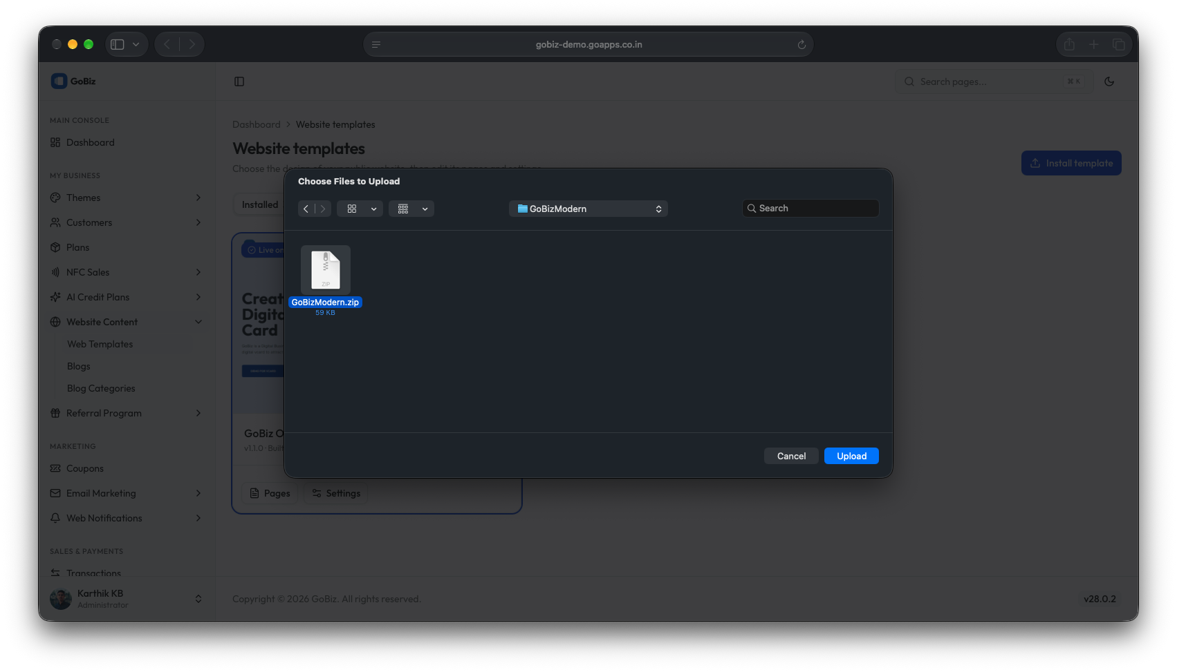 gobiz_modern_web_template_installation_2