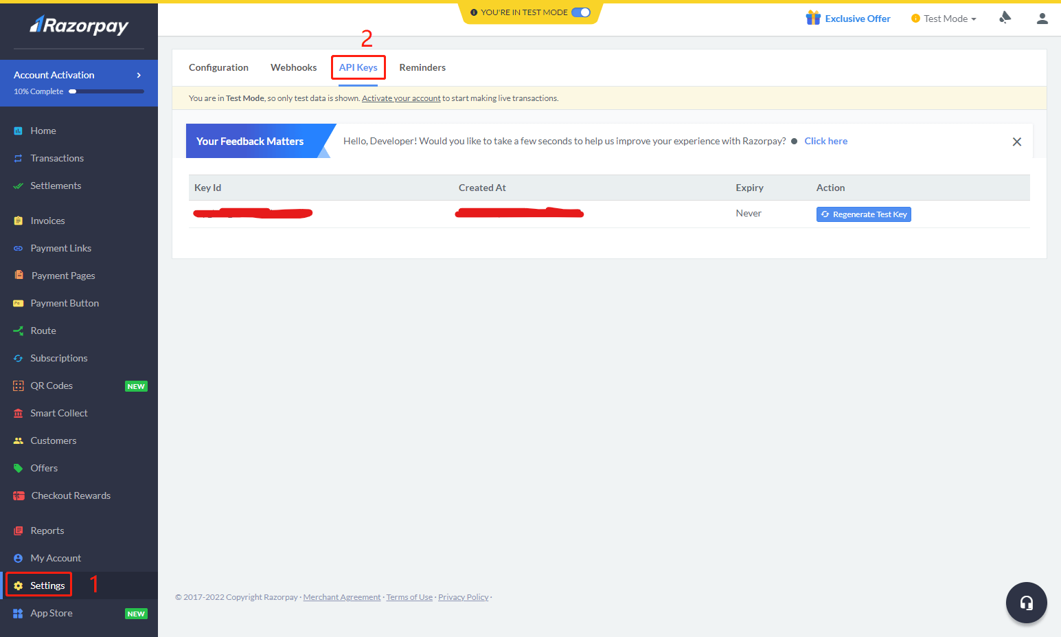 Razorpay Dashboard